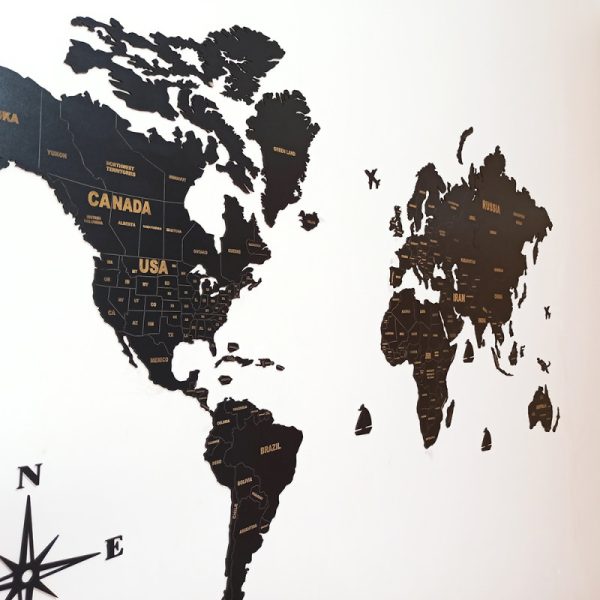 استیکر نقشه چوبی جهان